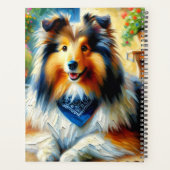 Shetland Sheepdog in Cottage Garden Scene Planner (Achterkant)