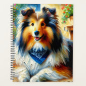 Shetland Sheepdog in Cottage Garden Scene Planner (Voorkant)