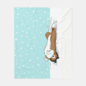 Shetland Sheepdog in de sneeuw Sheltie Dog Holiday Fleece Deken (Voorkant)