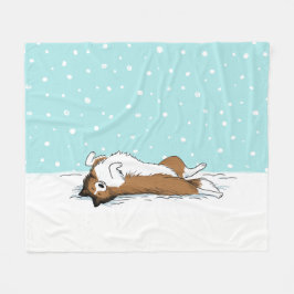 Shetland Sheepdog in de sneeuw Sheltie Dog Holiday Fleece Deken