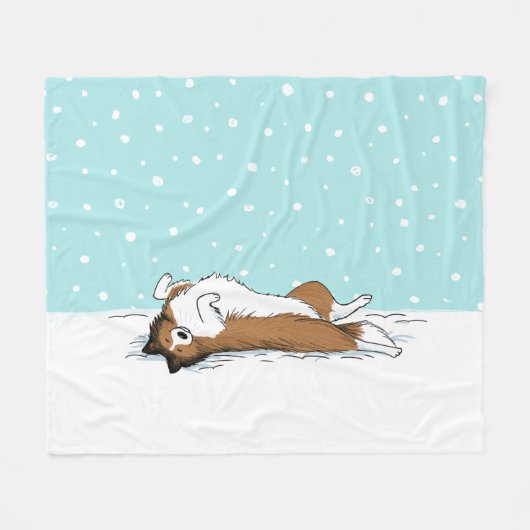 Shetland Sheepdog in de sneeuw Sheltie Dog Holiday Fleece Deken (Voorkant (Horizontaal))