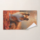 Shetland Sheepdog in herfst laat Herfst inspireren Bad Handdoek (Handdoek)