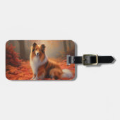 Shetland Sheepdog in herfst laat Herfst inspireren Bagagelabel (Voorkant horizontaal)