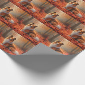 Shetland Sheepdog in herfst laat Herfst inspireren Cadeaupapier (Hoek)