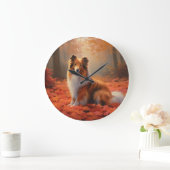 Shetland Sheepdog in herfst laat Herfst inspireren Grote Klok (Huis)