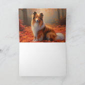 Shetland Sheepdog in herfst laat Herfst inspireren Kaart (Binnen)