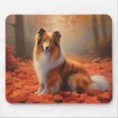 Shetland Sheepdog in herfst laat Herfst inspireren Muismat (Voorkant)