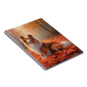 Shetland Sheepdog in herfst laat Herfst inspireren Notitieboek (Rechterzijde)