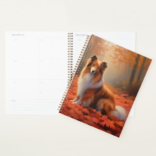 Shetland Sheepdog in herfst laat Herfst inspireren Planner (Display)