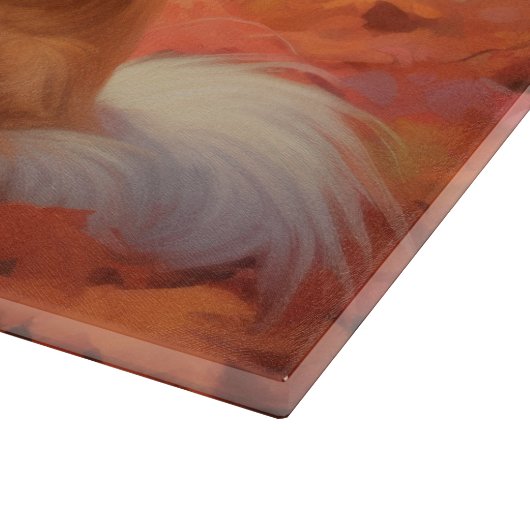 Shetland Sheepdog in herfst laat Herfst inspireren Snijplank (Hoek)