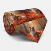 Shetland Sheepdog in herfst laat Herfst inspireren Stropdas (Opgerold)