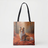 Shetland Sheepdog in herfst laat Herfst inspireren Tote Bag (Voorkant)