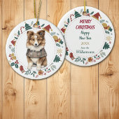 Shetland Sheepdog in Winter Sweater Kerstmis Keramisch Ornament