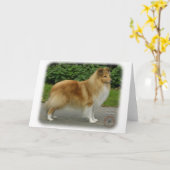 Shetland Sheepdog Kaart (Gele Bloem)