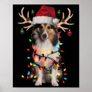Shetland Sheepdog Kerstboom Shirt Shetland Sh Poster