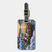 Shetland Sheepdog Kerstboot Vakantie Bagagelabel (Voorkant verticaal)