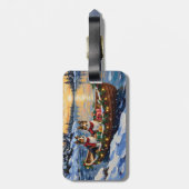 Shetland Sheepdog Kerstboot Vakantie Bagagelabel (Achterkant verticaal)