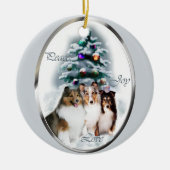 Shetland Sheepdog kerstcadeaus Keramisch Ornament (Voorkant)