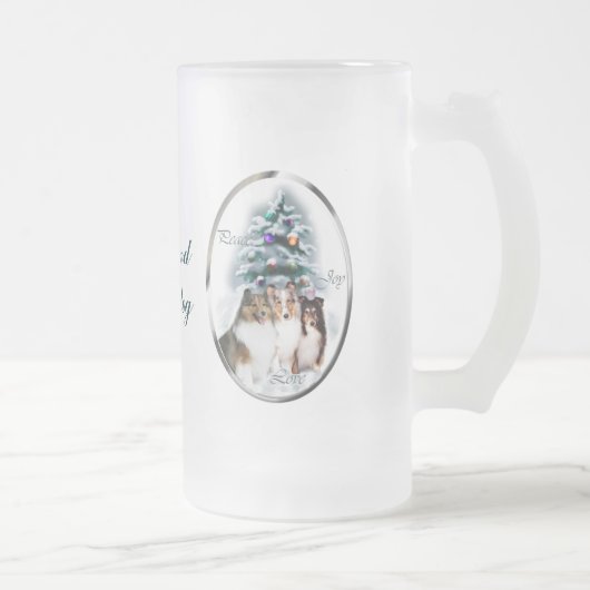 Shetland Sheepdog kerstcadeaus Matglas Bierpul (Rechts)