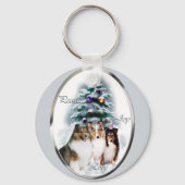 Shetland Sheepdog kerstcadeaus Sleutelhanger (Voorkant)