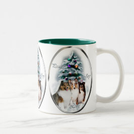 Shetland Sheepdog kerstcadeaus Tweekleurige Koffiemok