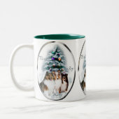 Shetland Sheepdog kerstcadeaus Tweekleurige Koffiemok (Links)