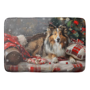 Shetland Sheepdog Kerstfeest Badmat