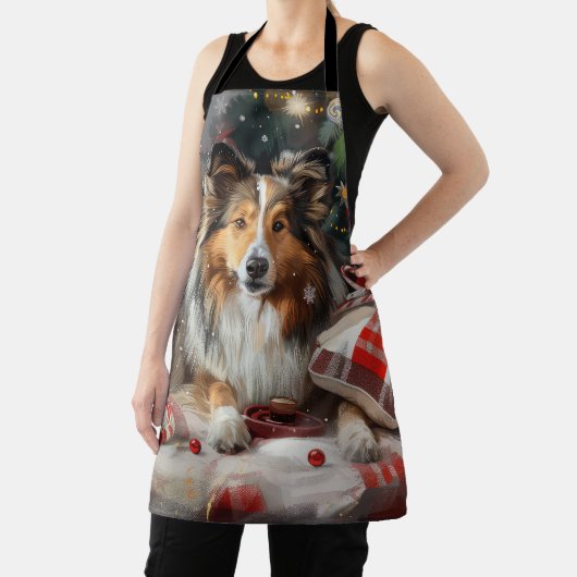 Shetland Sheepdog Kerstfeest Schort (Insitu)