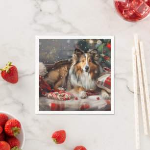 Shetland Sheepdog Kerstfeest Servet