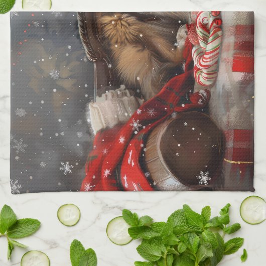 Shetland Sheepdog Kerstfeest Theedoek (Gevouwen)