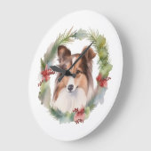 Shetland Sheepdog Kerstkrans feestelijke pup Grote Klok (Hoek)