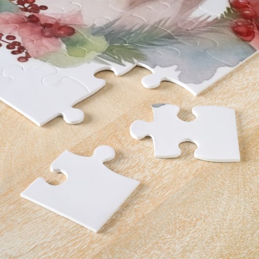 Shetland Sheepdog Kerstkrans feestelijke pup Legpuzzel (Zijkant)