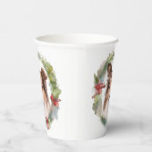 Shetland Sheepdog Kerstkrans feestelijke pup Papieren Bekers (Rechts)