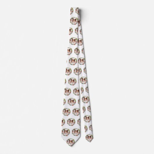 Shetland Sheepdog Kerstkrans feestelijke pup Stropdas (Voorkant)