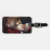 Shetland Sheepdog Kerstman Feestelijke Kerstmis Bagagelabel (Voorkant horizontaal)