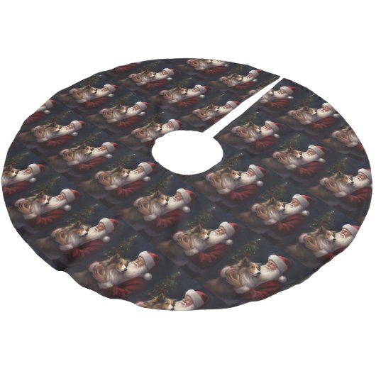 Shetland Sheepdog Kerstman Feestelijke Kerstmis Kerstboom Rok (Gekanteld)