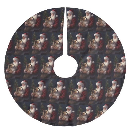 Shetland Sheepdog Kerstman Feestelijke Kerstmis Kerstboom Rok (Voorkant)