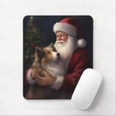 Shetland Sheepdog Kerstman Feestelijke Kerstmis Muismat (Met muis)