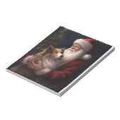Shetland Sheepdog Kerstman Feestelijke Kerstmis Notitieblok (Linkerzijde)