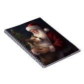 Shetland Sheepdog Kerstman Feestelijke Kerstmis Notitieboek (Rechterzijde)