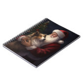 Shetland Sheepdog Kerstman Feestelijke Kerstmis Notitieboek (Linkerzijde)