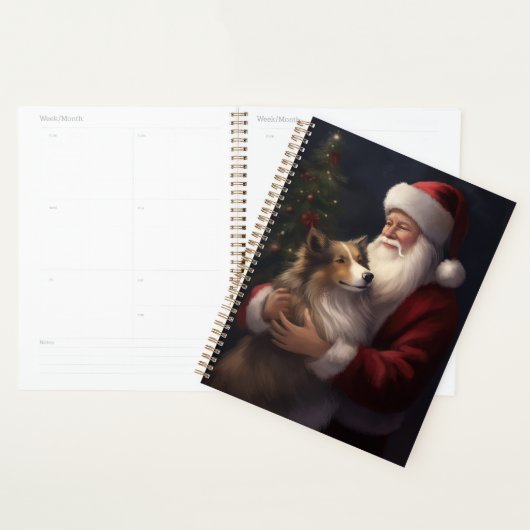 Shetland Sheepdog Kerstman Festive Kerstmis Planner (Display)