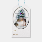 Shetland Sheepdog Kerstmis Cadeaulabel (Voorkant)