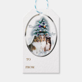 Shetland Sheepdog Kerstmis Cadeaulabel