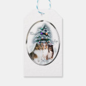 Shetland Sheepdog Kerstmis Cadeaulabel (Achterkant)