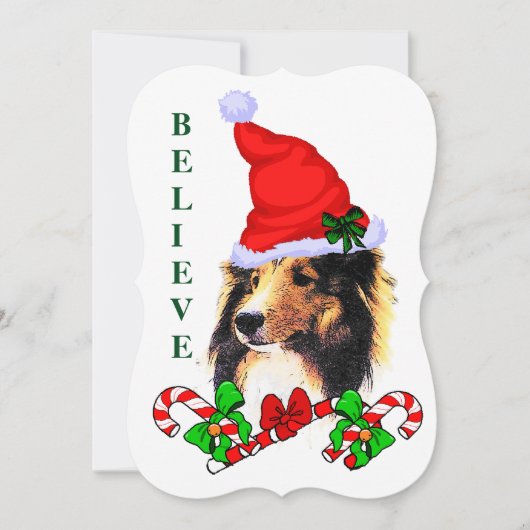 Shetland Sheepdog Kerstmis Feestdagenkaart (Voorkant)
