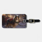 Shetland Sheepdog Kerstmis Feestelijk Seizoen Bagagelabel (Voorkant horizontaal)