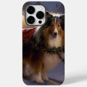 Shetland Sheepdog Kerstmis Feestelijk Seizoen Case-Mate iPhone Case (Achterkant)