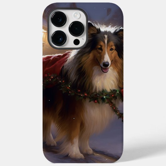 Shetland Sheepdog Kerstmis Feestelijk Seizoen Case-Mate iPhone Case (Achterkant)