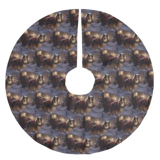 Shetland Sheepdog Kerstmis Feestelijk Seizoen Kerstboom Rok (Voorkant)